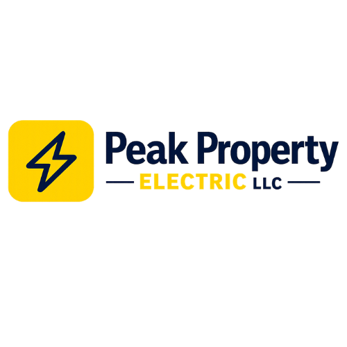 Peak Property Electric LLC logo with lightning bolt icon