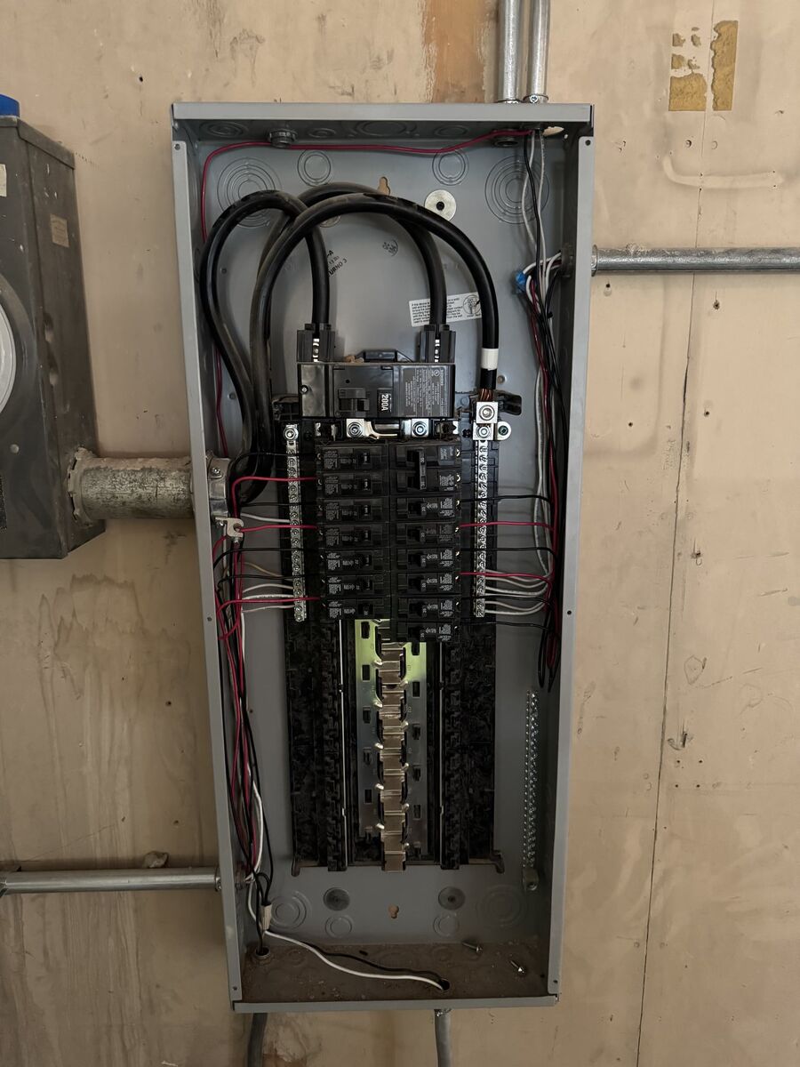 Electrical service panel where whole-home surge protection is installed